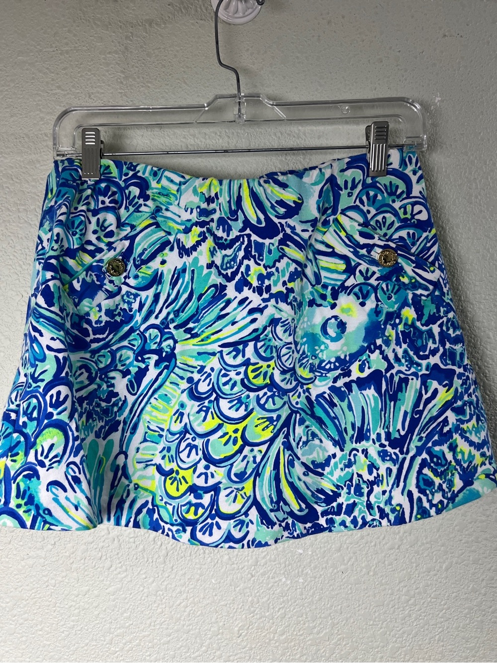 Lilly Pulitzer Women’s Navy Scalloped Skort Blue Turquoise Patterned Small